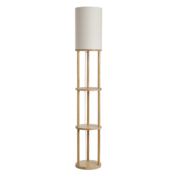 Shelby Floor Lamp with Shelves, Oak - thumbnail 7