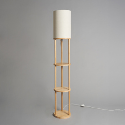 Shelby Floor Lamp with Shelves, Oak - thumbnail 5