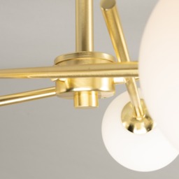 Nera Bathroom Cross Arm Semi Flush Ceiling Light, Satin Brass - thumbnail 6