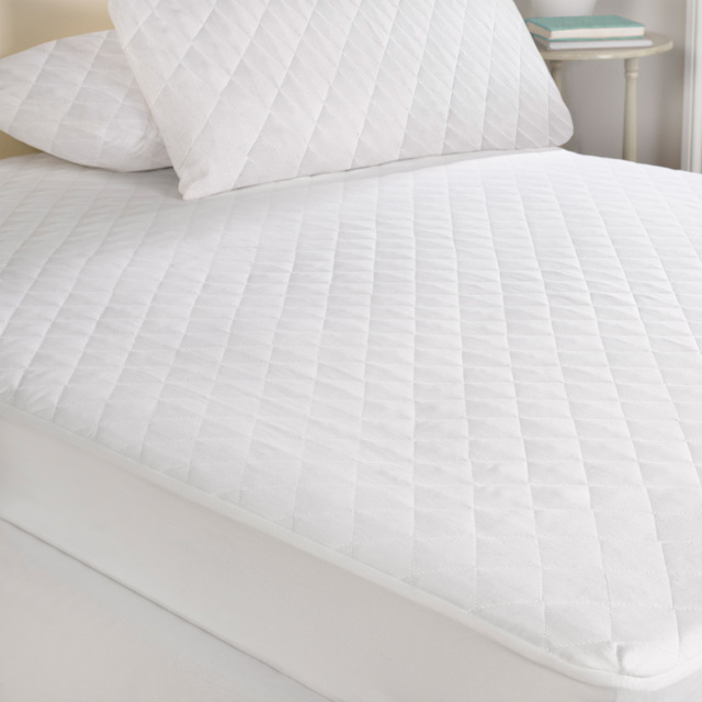 Feels Like Down Mattress Protector Single with 1 Pillow Protector, White - image 1