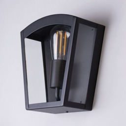 Kerr Outdoor Lantern Curved Wall Light, Black - thumbnail 5