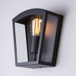 Kerr Outdoor Lantern Curved Wall Light, Black - thumbnail 4