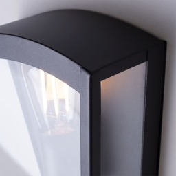 Kerr Outdoor Lantern Curved Wall Light, Black - thumbnail 6
