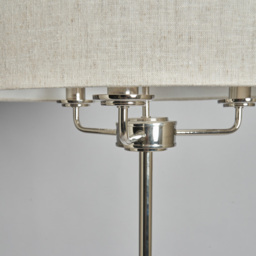 Henry 3 Light Floor Lamp with Grey Shade, Nickel - thumbnail 7