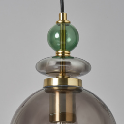 Seline Green 1 Light Ceiling Pendant, Satin Brass - thumbnail 6