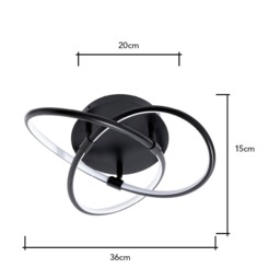 Eero Knotted LED Flush Ceiling Light, Satin Black - thumbnail 8