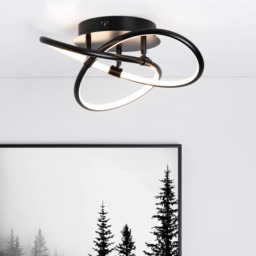 Eero Knotted LED Flush Ceiling Light, Satin Black - thumbnail 3