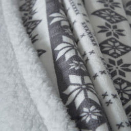 Christmas Fairisle Throw with Sherpa Back, Grey - thumbnail 4