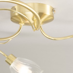 Arya Tangle Bathroom Flush Ceiling Light, Satin Brass - thumbnail 6