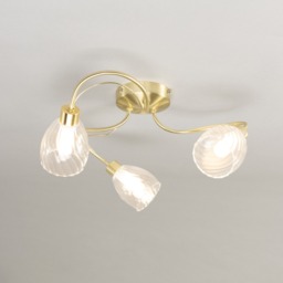Arya Tangle Bathroom Flush Ceiling Light, Satin Brass - thumbnail 4