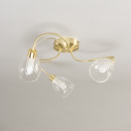 Arya Tangle Bathroom Flush Ceiling Light, Satin Brass - thumbnail 5