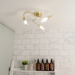 Arya Tangle Bathroom Flush Ceiling Light, Satin Brass - thumbnail 3