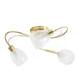Arya Tangle Bathroom Flush Ceiling Light, Satin Brass - thumbnail 1