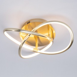 Eero Knotted LED Flush Ceiling Light, Satin Brass - thumbnail 4