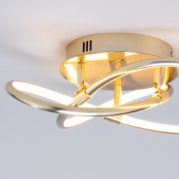 Eero Knotted LED Flush Ceiling Light, Satin Brass - thumbnail 7