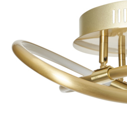 Eero Knotted LED Flush Ceiling Light, Satin Brass - thumbnail 9