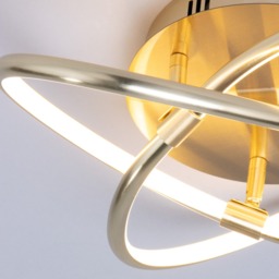 Eero Knotted LED Flush Ceiling Light, Satin Brass - thumbnail 6