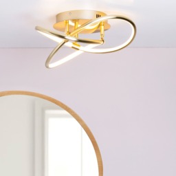 Eero Knotted LED Flush Ceiling Light, Satin Brass - thumbnail 3