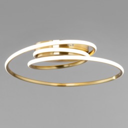 Pei Rings LED Flush Ceiling Light, Satin Brass - thumbnail 4