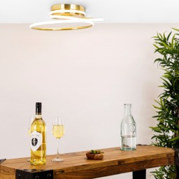 Pei Rings LED Flush Ceiling Light, Satin Brass - thumbnail 3