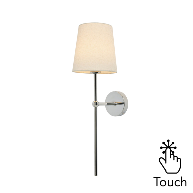 Tamsin Rechargeable Shaded Wall Light, Chrome - image 1