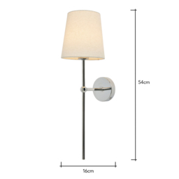Tamsin Rechargeable Shaded Wall Light, Chrome - thumbnail 9