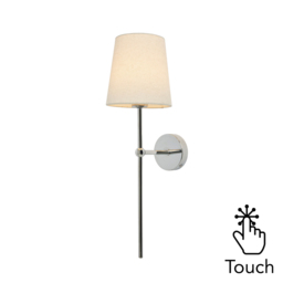 Tamsin Rechargeable Shaded Wall Light, Chrome