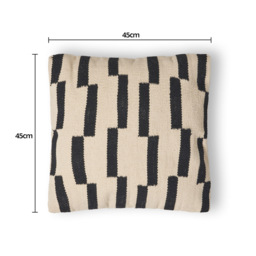 Woven Block Cushion, Black - thumbnail 6