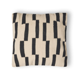 Woven Block Cushion, Black - thumbnail 3