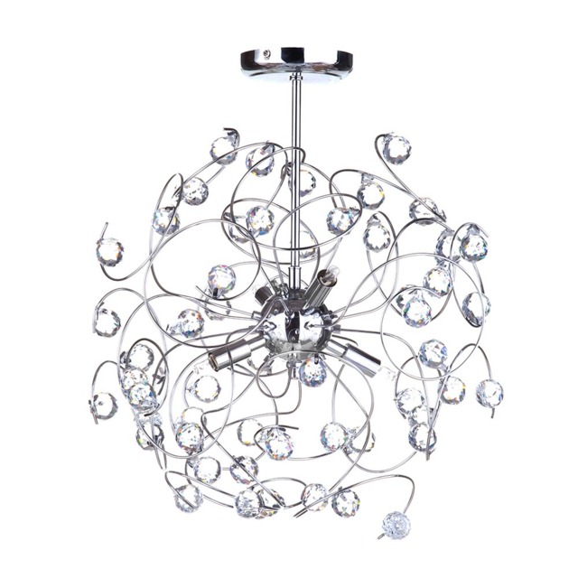 Lila Sputnik Flush Ceiling Light, Chrome - image 1