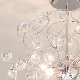 Lila Sputnik Flush Ceiling Light, Chrome - thumbnail 6