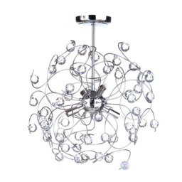 Lila Sputnik Flush Ceiling Light, Chrome - thumbnail 1