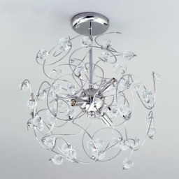 Lila Sputnik Flush Ceiling Light, Chrome - thumbnail 5