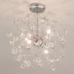 Lila Sputnik Flush Ceiling Light, Chrome - thumbnail 4
