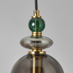 Seline Green 3 Light Diner Pendant, Satin Brass - thumbnail 6