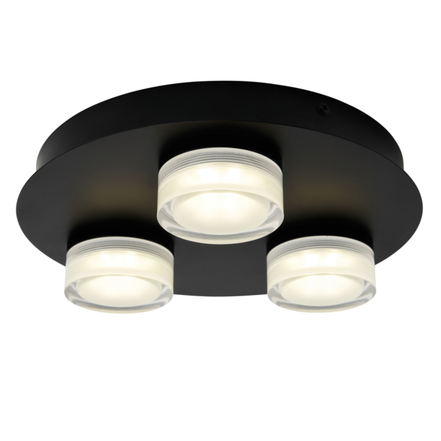Brooke LED Bathroom Ceiling Spotlight Plate, Matte Black - image 1