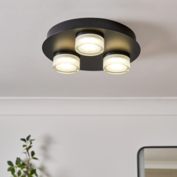Brooke LED Bathroom Ceiling Spotlight Plate, Matte Black - thumbnail 3