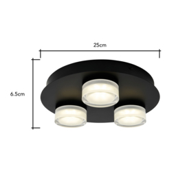 Brooke LED Bathroom Ceiling Spotlight Plate, Matte Black - thumbnail 7