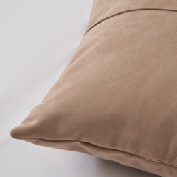 Faux Suede Cross Cushion, Pebble - thumbnail 4