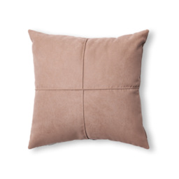 Faux Suede Cross Cushion, Pebble - thumbnail 3