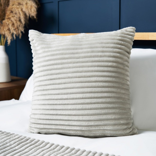 Luxury Ribbon Velvet Cushion, Silver - image 1