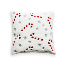 Christmas Candy Cane Cushion, Cream - thumbnail 3