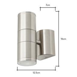 Delting Up and Down Outdoor Wall Light, Stainless Steel - thumbnail 7