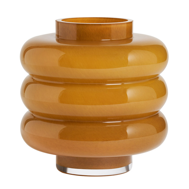 Small Ribbed Glass Vase, Toffee - image 1