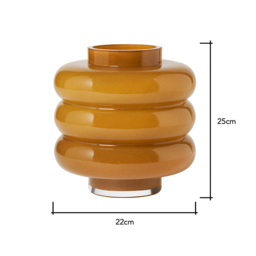 Small Ribbed Glass Vase, Toffee - thumbnail 7