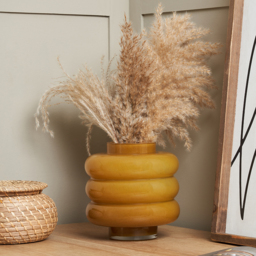 Small Ribbed Glass Vase, Toffee - thumbnail 3
