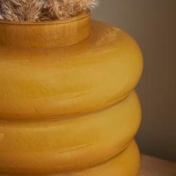 Small Ribbed Glass Vase, Toffee - thumbnail 6