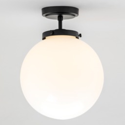 Douro Bathroom Globe Ceiling Light, Matte Black - thumbnail 4