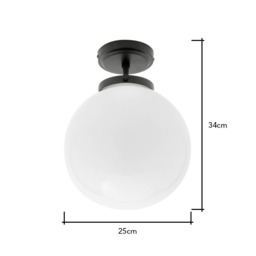 Douro Bathroom Globe Ceiling Light, Matte Black - thumbnail 8