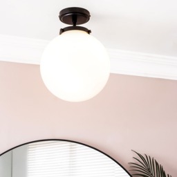 Douro Bathroom Globe Ceiling Light, Matte Black - thumbnail 3